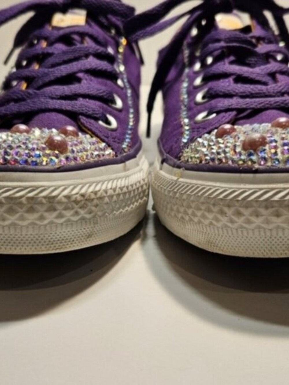 Custom Converse SZ 10 Pop Rock Star Prince Hall of Fame Chuck Taylor Low Tops - Picture 4 of 12